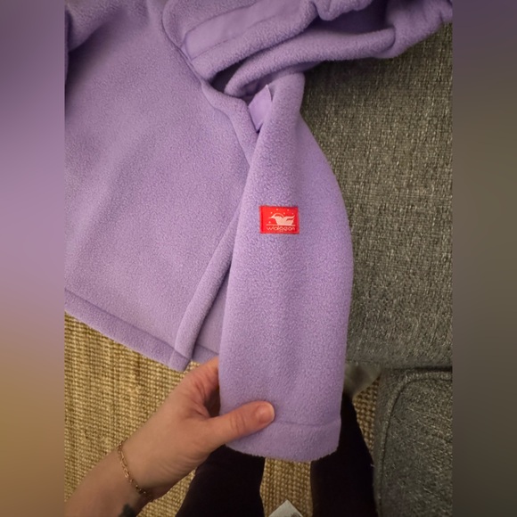 Widgeon Polartec Lavender Purple Fleece Hooded Wrap Jacket 6M - Picture 2 of 5